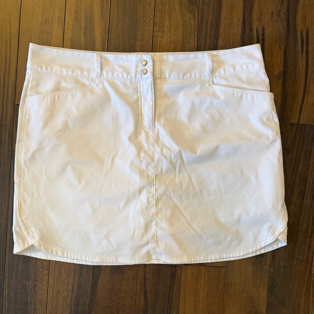 White Adidas golf skort